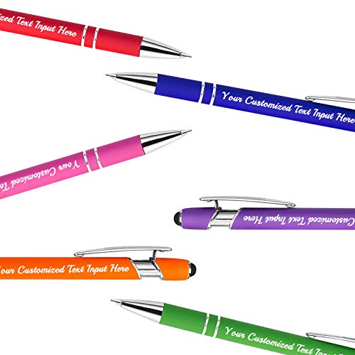 Betenshtresk Up to 150 Pcs Personalized Ballpoint Pen Custom Pens Free Engraved Bulk with Name Logo Soft Black Ink Stylus with Touch Metal Office Gift for Anniversaries Graduations Birthdays