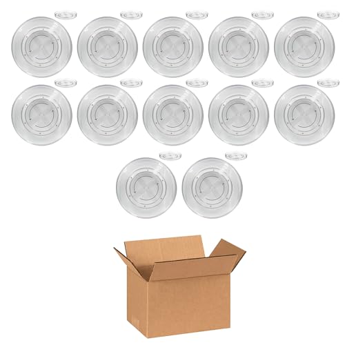 Case of 12 – Lazy Susan Turntable Organizer – FlexStor EDU – 11.5" Clear Heavy-Duty Plastic – Institutional Use for School Cafeterias, Labs, & Teacher Supply Rooms