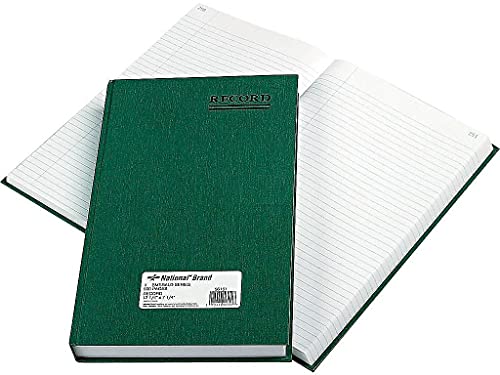 National 56151 Emerald Series Account Book Green Cover 500 Pages 12 1/4 x 7 1/4