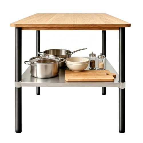 Inszxight Stainless Steel Table 27.95x21.65in with Adjustable Lower Shelf