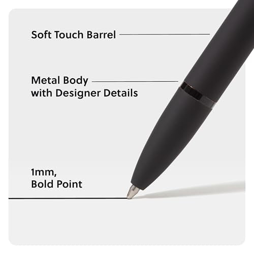 U Brands Monterey Ballpoint Pens, 12 Pack, Retractable, Midnight Black