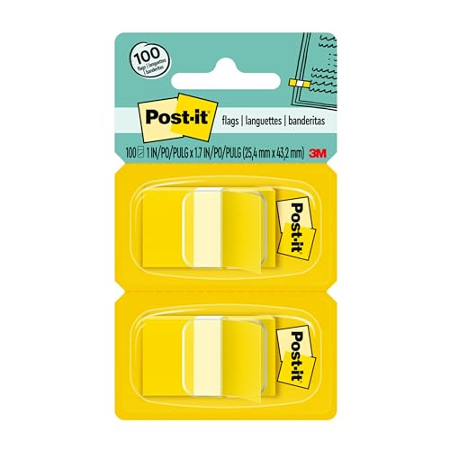 Post-it Flags, 1 in. Wide, Yellow, 24-Pack, Model 680-YW2