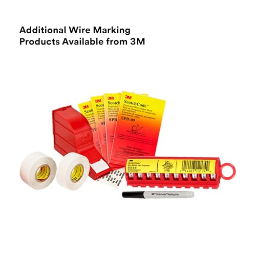 3M ScotchCode Wire Marker Write-On Dispenser with Tape and Pen SLS