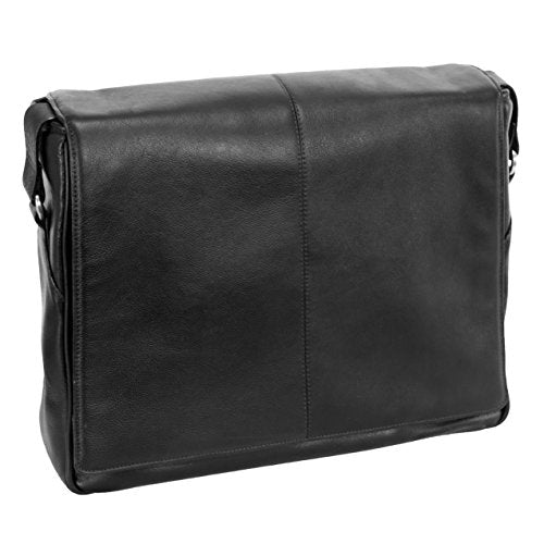 Siamod, VERNAZZA, SAN Francesco, Napa Cashmere Leather, 13" Leather Messenger Bag, Black (45355)