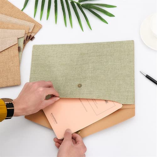 Filing Envelopes A4/A5 Document Bag Canvas Felt File Briefcase Paper Holder File Folder Simple Portable Organizer Students Stationery Supplies 2 pcs Plastic Folders (Color : Army Green S)