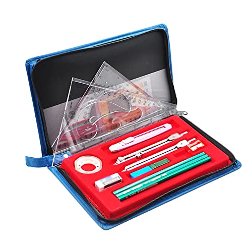 OREKPOT Compass Geometry Tool Type Indexer and Compass Setting Compass for Geometry Drawing Tools Geometry Tool Kit Set Geometry Precision Tools 15 Pieces Circle Drawing Tool