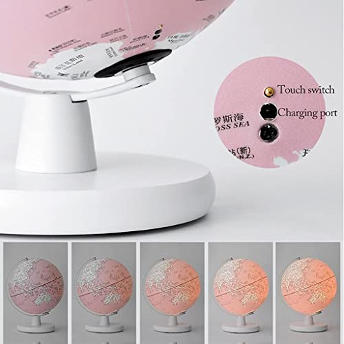 VNABO Geographic Globes Cute Pink Lighting World Globe, Elegant and Classic Home Decoration of The World's Warmest Gift Home Décor