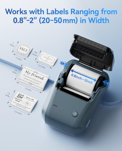 NIIMBOT B1 Label Maker, 2Inch Bluetooth Label Printer for Home, Blue