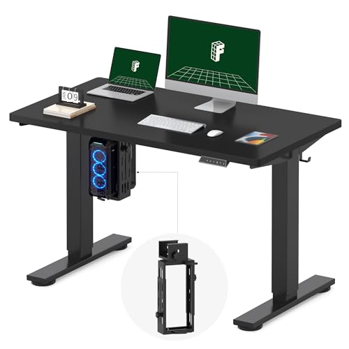 FLEXISPOT EN2 48"x24" Electric Standing Desk with PC Stand Bundle, Black