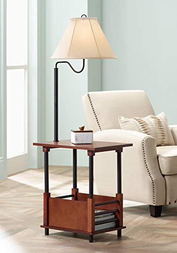 Regency Hill Marville 55" Tall Mission Style Floor Lamp with End Table