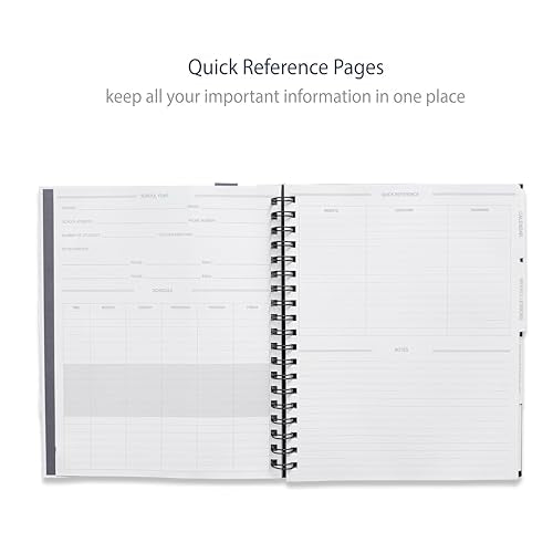 Undated Teacher Planner 8” x 10” Hardcover Spiral – Weekly & Monthly Lesson Planner, Classroom Organizer for Teachers, 12-Month Undated Calendar, 7 Subject Lesson Plans, Student Checklists, Meeting & Goal Planning Pages (FLORAL)