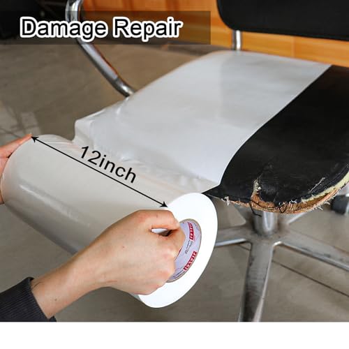 12 Inch Wide Duct Tape, Industrial Grade 30Yards (90 ft) Wide Tape Duct, 9 Mil Heavy-Duty, Waterproof, Strong, Flexible, No Residue, for Crafts & Home Improvement (White, 12'' x 90ft)