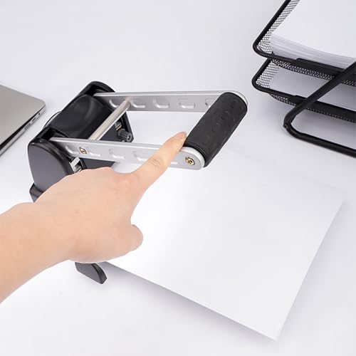 2 Hole Paper Punch, Heavy Duty Paper Punching Machine with 2 Replaceable Blades, 100 Sheet(Thickness 15mm) Punch Capacity, Hole Diameter 6mm, Durable for Office, Print Shops, School
