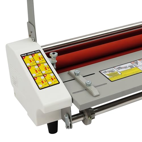V350 Cold Hot Roll Laminator, 110V 350MM Single- & Double-Sided Thermal Laminator Foil with Digital Display & Temperature Control for Home Commercial Office School