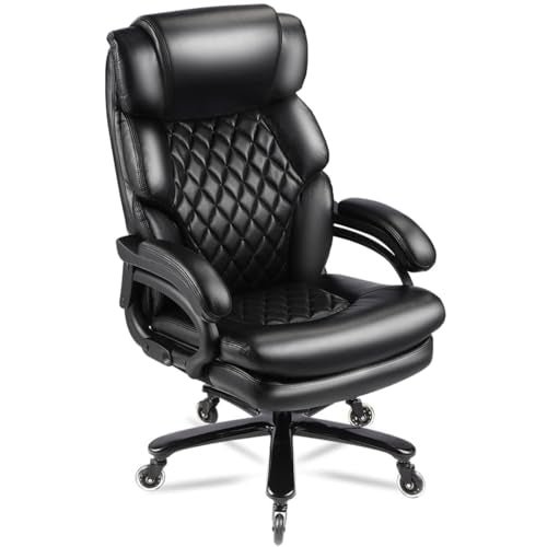 Qusaphy 800lbs Big and Tall Office Chair for Heavy People Executive Office Chair 360 Swivel Computer Desk Chair with Heavy Duty Casters Large Size Home Office Chairs