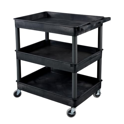 LUXOR TC111-B Large Tub Cart - Three Shelves