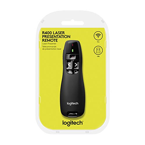 Logitech Wireless Presenter R400 USB A PowerPoint Clicker with Laser