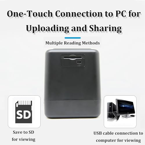 Mini Digital Film and Slide Scanner, Film Negative Scanner, Converts 135, 126, 110, Super 8 Film Negatives Slides to 22 M JPEG Images, Adapters with 2.0 LCD Screen
