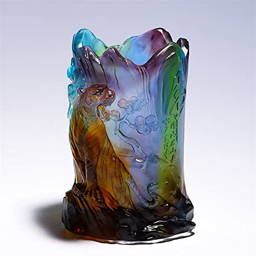 SISWIM Pen Holder Pen Holder Chinese-Style Handmade Glass Pencil Storage Cup Office Desk Decoration Ornaments Study Brush Pencil Storage Pen Holders Pencil Holder Pencil Cup