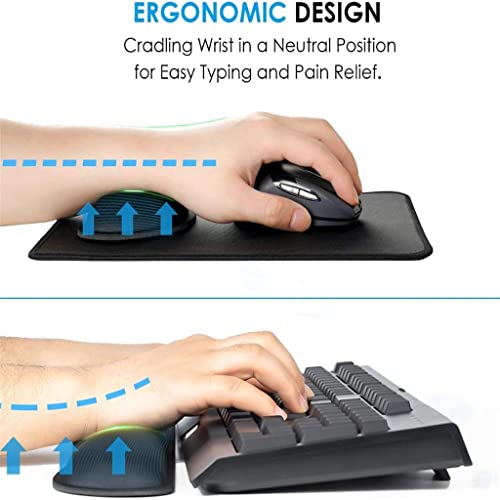 RYLMSM Wrist Rest Memory Foam Pad Computer Mousepad Ergonomic Sets Easy