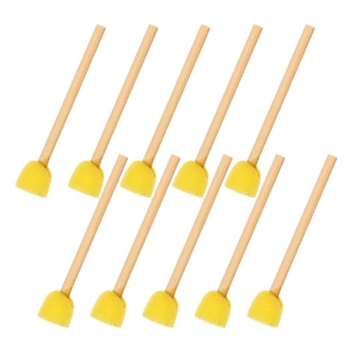 Foam Paintbrushes 200 Pcs Round Sponge Brushes Wooden Handle Foam Art Painting Stippler DIY Craft Supplies Tools
