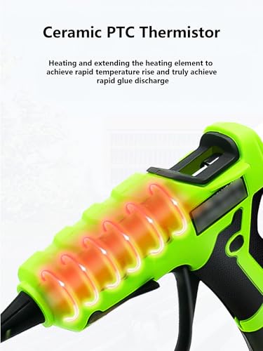 Hot Glue Gun Cordless Hot Glue Gun Gun Glue Heat Gun with Fine Tip Easy Squeeze Trigger and Overheat Protection for Art DIY Craft Home Repair School