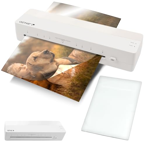 GENIE LA 400 A3 Laminator Warm Laminator with 2 Heating Rolls for School, Office and Home Office incl. 5 Laminating Films, A3 and A4 Laminator with Foil