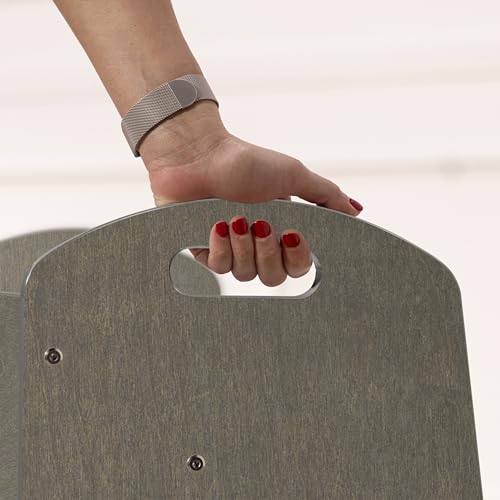 ECR4Kids 3-Shelf Toddler Wooden Book Display with Handles, Grey Wash