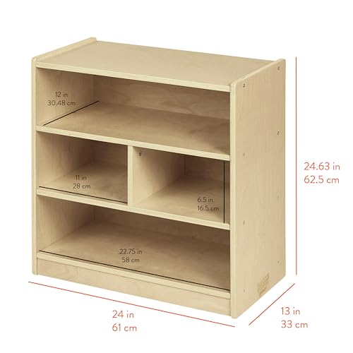 Back2School Express 4-Compartment Mobile Block Storage Cabinet, Natural