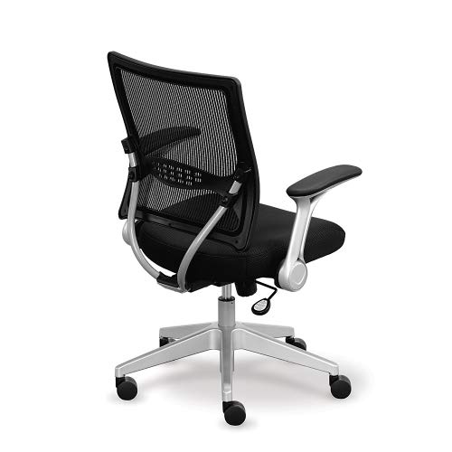 NBF Collection Ergonomic Office Desk Chair with Memory Foam Seat - Ergonomic Home Desk Chairs with Wheels and Armrest - 24.75" D x 28" W x 43.5" H, Black