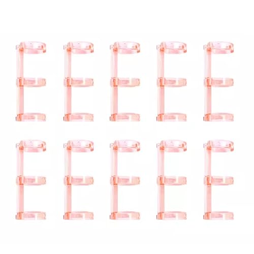 Binder Rings, 10Pcs Binder Rings Clips, 3 Ring Loose Leaf Binders Book, for Notebook Diary Photo Album Binding(Roze)