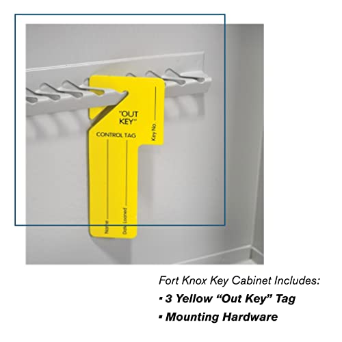 BankSupplies STEELMASTER 30 Key Cabinet | Single Lock Control Key Box | Welded 22 Gauge Steel Construction | Scratch Resistant | Write-On Key Tags for Easy Identification