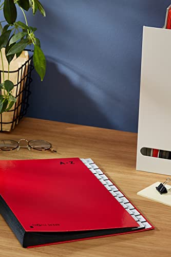 Pagna 24249-01 Desk Organiser Lettered A - Z Coloured Cover 24-Piece Red