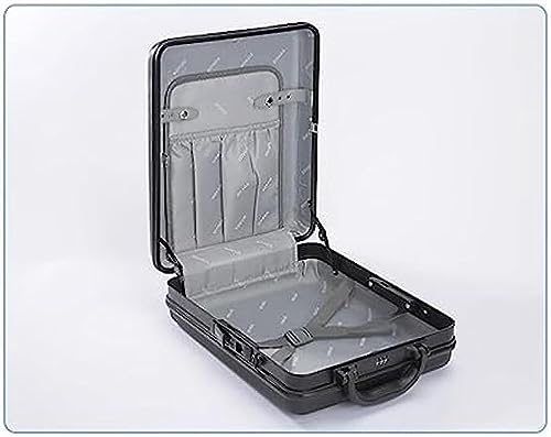 ABS Shoulder Password Box Vertical Portable Laptop Case Briefcase Document Case Medical Case Cash Suitcase（Color: Black） (Color : Black, Size : 15in)