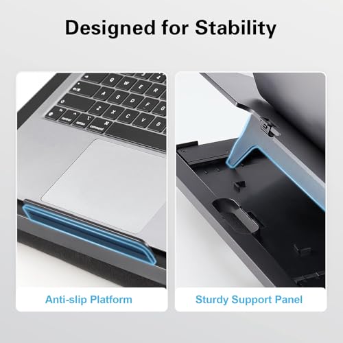 HUANUO Adjustable Lap Desk with 6 Angles – Up to 15.6" Laptop, Black