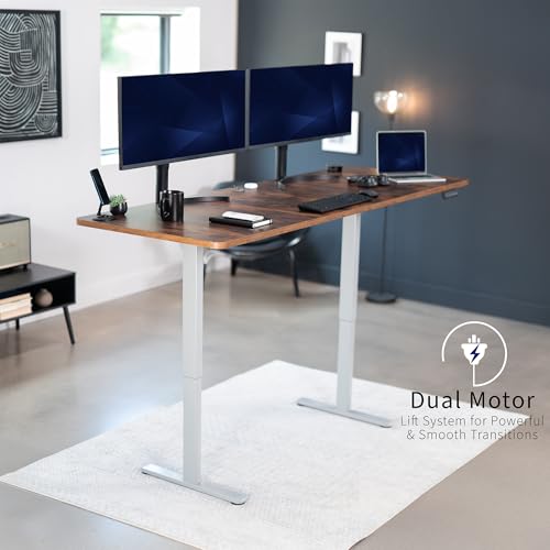 VIVO Rustic Vintage Brown 83 x 30 in Standing Desk, DESK-KIT-E2G84-30N