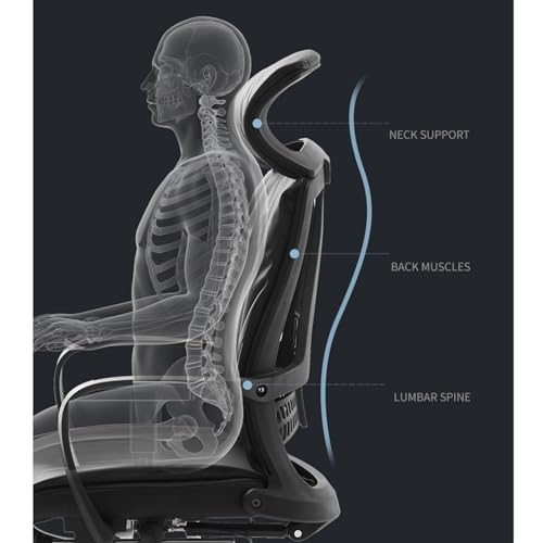 Office Chair Ergonomic Chair with Head Pillow Leather Office Chairs Adjustable and Rotating Comfortable High Backrest Adjustable(Brown)