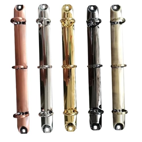 4pcs Metal Binder Clip with Screws, A5 3-Ring, Black Copper Bronze Gold Silver