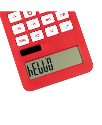 JAM PAPER Desktop Calculator - 10 Digit LCD Display - 3 3/4 x 6 3/4 Inches - Red - Bulk 10/Pack