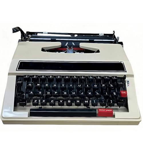 ZHOUTOO Vintage Mechanical English Typewriter with Original Carrying Case - Smooth Keys for Easy Typing - Manual Typewriter Ideal for Writers, Collectors, and Office Use