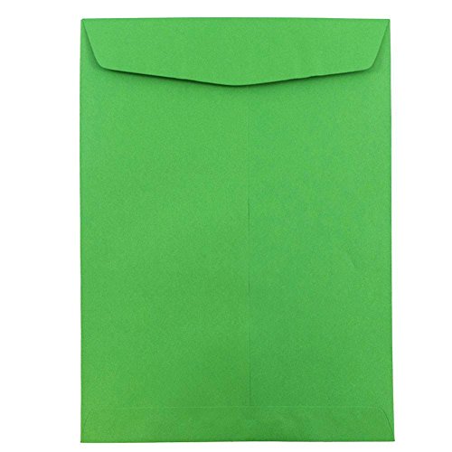 JAM PAPER 9 x 12 Open End Catalog Colored Envelopes - Green Recycled - Bulk 250/Box