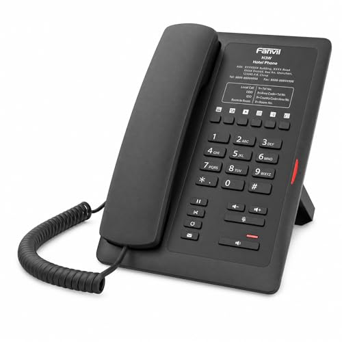 Fanvil H3W Wireless Hotel IP Phone, 2.4GHz Wi-Fi Supported, 2 SIP Lines, 6 Custom DSS Keys, HD Voice, PoE Powered, Desktop & Wall Mountable Business VoIP Phone