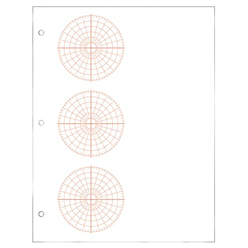 Geyer Instructional Products - Polar Graph Paper with Accentuated XY Axis, 3 Polar Graphs with 1/4" Spacing, Graduated Every 5°, Right Half Blank, Double Sided, 500 Sheet Ream, Three Hole Punched