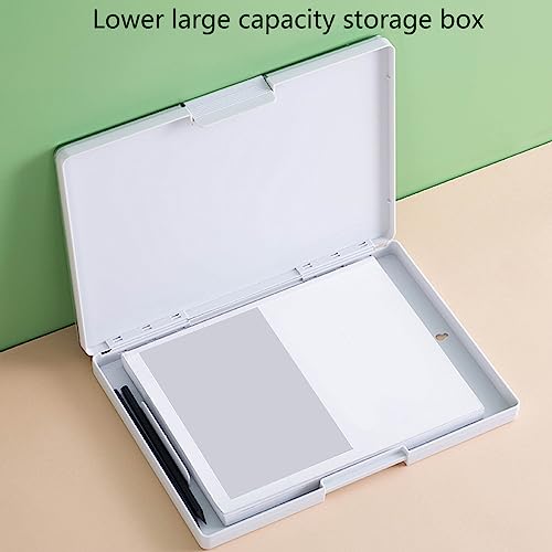 Clipboard with Storage, Clipboard Storage Box A4 Cases with Separate Pen Compartment Clear File Holder Writing Pad in Black