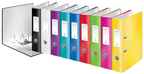 Leitz 180° Wow Laminated 80mm Lever Arch File Pearl White Pack of 10
