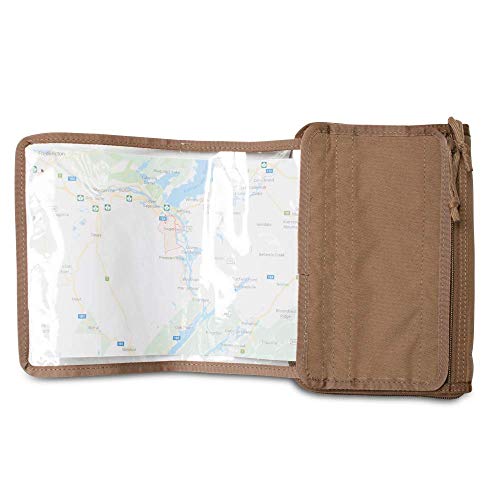 Tactical Notebook Covers | Commander's TAM Field Book Cover | Trifold Design | Fits Army Green Book NSN 7530-00-222-3521 (with Removable Map Case & Vinyl Page Protector Booklet - Coyote Brown)