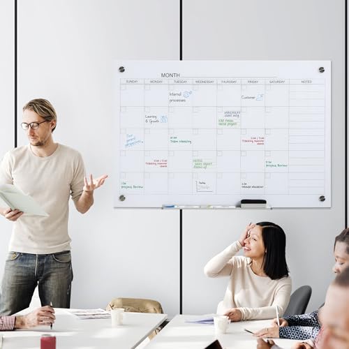 ZAVEROX Glass Dry Erase Calendar Board