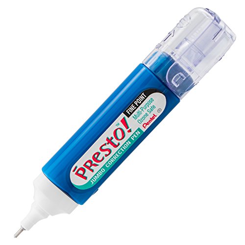 Pentel Presto! Jumbo Correction Pen, Fine Point, Metal Tip, Box of 12 (ZL31-W)