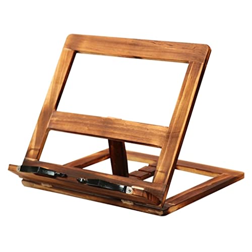 CVXSDFI Foldable Recipe Book Stand,Wooden Frame Reading Bookshelf,Tablet Pc Support
