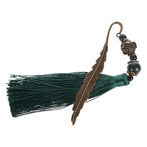 OISNGWNG Chinese Vintage Classic Metal Bookmark Tassel Beads School Office Supplies